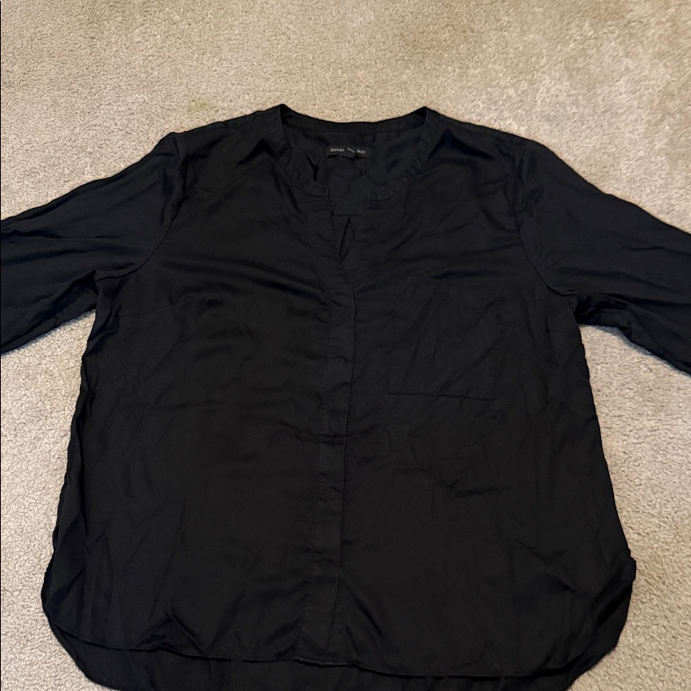 Banana Republic Black Button-Down Blouse